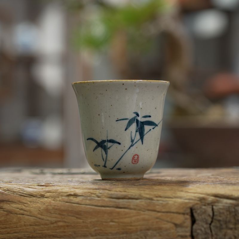 Interior Design Kitchen - Chinese Ceramic Tea Cup with Orchid