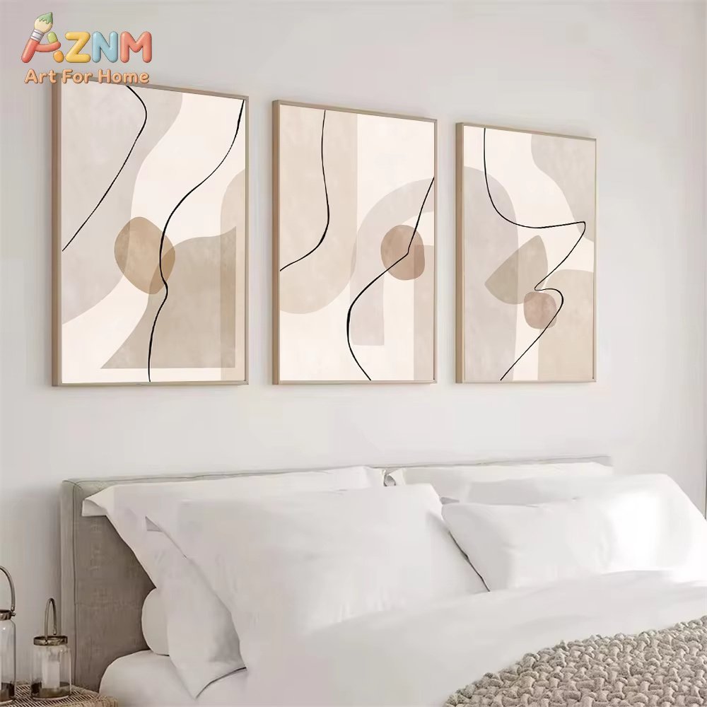 Abstract Beige Geometry Line W - Interior Design Home Decor recension och pris