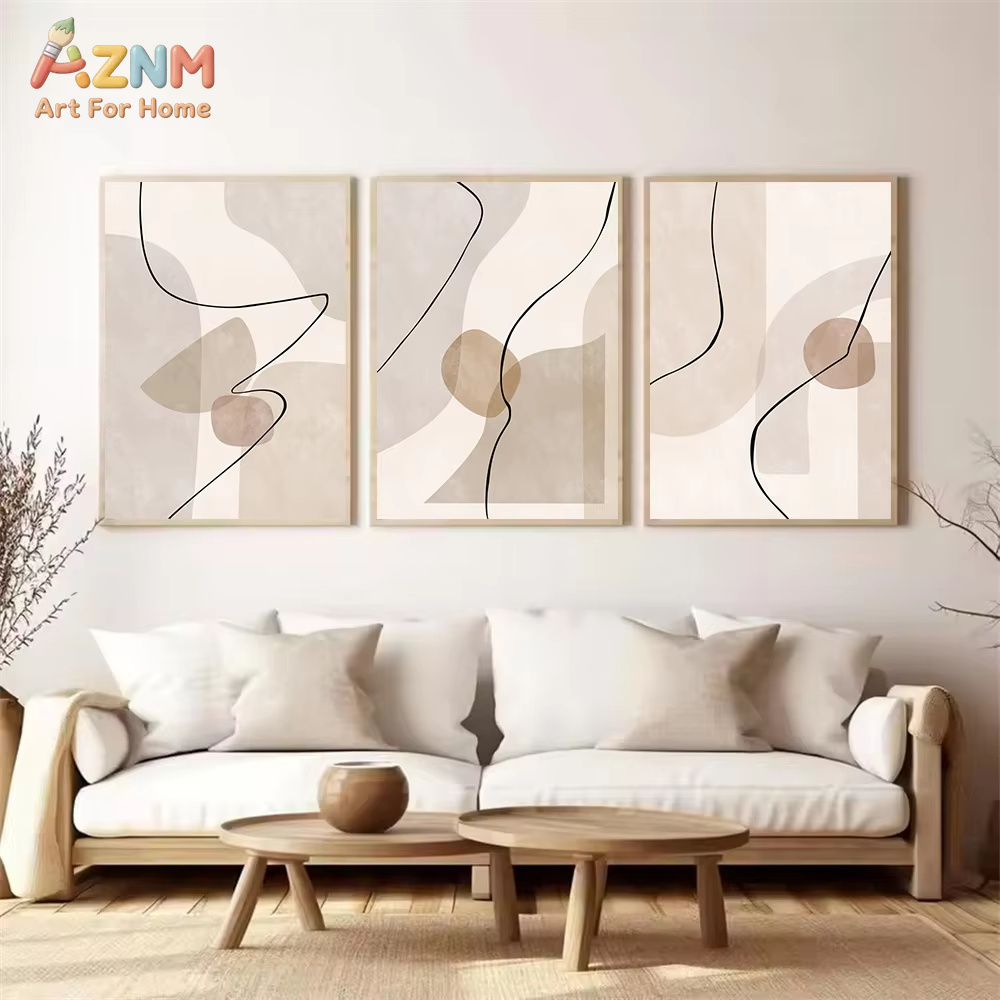 Abstract Beige Geometry Line W - Interior Design Home Decor recension och pris
