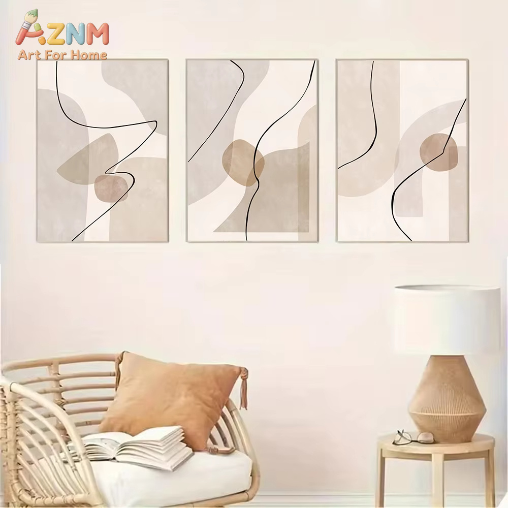 Abstract Beige Geometry Line W - Interior Design Home Decor recension och pris